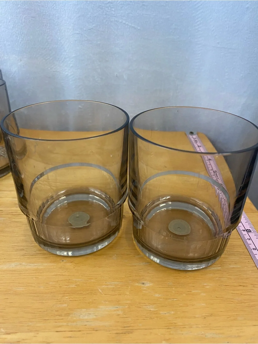 Vintage Tupperware Preludio Set of 8 Smoky Gray Acrylic Stackable Tumblers